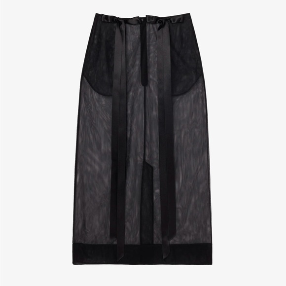 Simone Rocha Dresses & Skirts - Simone Rocha Black Sheer Midi Skirt
